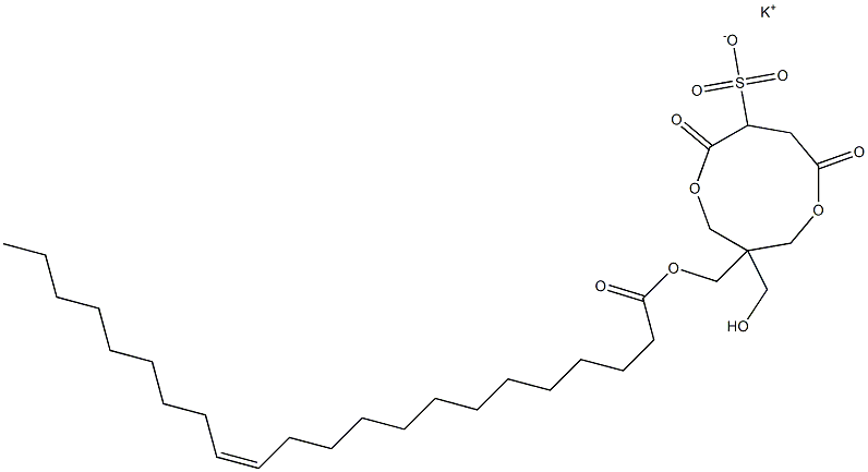 1-[[[(Z)-1-Oxo-13-docosen-1-yl]oxy]methyl]-1-(hydroxymethyl)-4,7-dioxo-3,8-dioxacyclononane-6-sulfonic acid potassium salt Structure