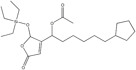Acetic acid 1-[[2,5-dihydro-5-oxo-2-(triethylsiloxy)furan]-3-yl]-6-cyclopentylhexyl ester 구조식 이미지