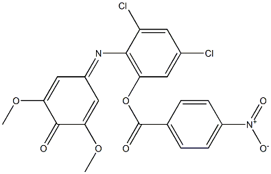 4-[[2,4-Dichloro-6-[(4-nitrobenzoyl)oxy]phenyl]imino]-2,6-dimethoxy-2,5-cyclohexadien-1-one 구조식 이미지