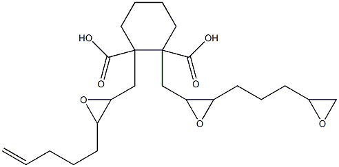 Cyclohexane-1,2-dicarboxylic acid 1-(2,3:7,8-diepoxyoctan-1-yl)2-(2,3-epoxy-7-octen-1-yl) ester 구조식 이미지