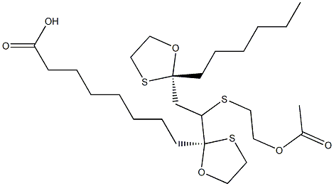 8-[(2R)-2-[1-[(2-Acetyloxyethyl)thio]-2-[(2S)-2-hexyl-1,3-oxathiolan-2-yl]ethyl]-1,3-oxathiolan-2-yl]octanoic acid 구조식 이미지