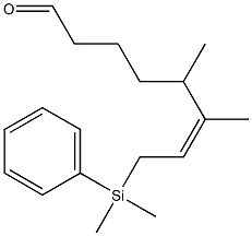 (6Z)-5,6-Dimethyl-8-(dimethylphenylsilyl)-6-octen-1-al 구조식 이미지