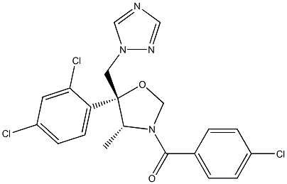 (4R,5R)-5-(2,4-Dichlorophenyl)-4-methyl-3-(4-chlorobenzoyl)-5-[(1H-1,2,4-triazol-1-yl)methyl]oxazolidine Structure