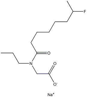 N-(7-Fluorocapryloyl)-N-propylglycine sodium salt Structure