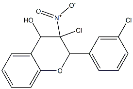 3-Chloro-3,4-dihydro-4-hydroxy-3-nitro-2-(3-chlorophenyl)-2H-1-benzopyran Structure