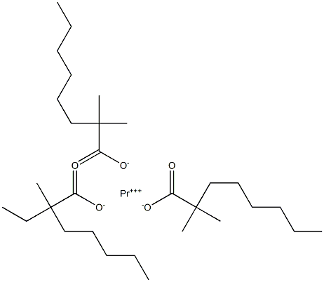 Praseodymium(III)bis(2,2-dimethyloctanoate)(2-ethyl-2-methylheptanoate) Structure