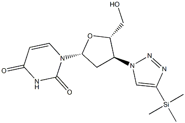 3'-(4-(Trimethylsilyl)-1H-1,2,3-triazol-1-yl)-2',3'-dideoxyuridine 구조식 이미지