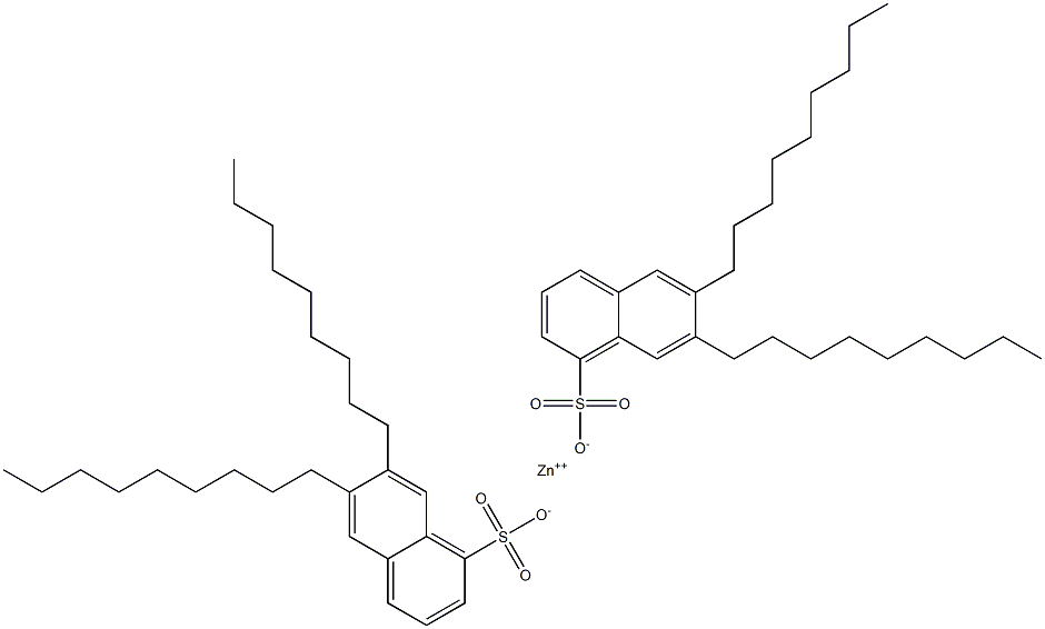 Bis(6,7-dinonyl-1-naphthalenesulfonic acid)zinc salt Structure