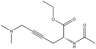 [R,(-)]-2-(Acetylamino)-6-(dimethylamino)-4-hexynoic acid ethyl ester 구조식 이미지