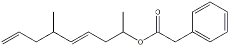 Phenylacetic acid 1,5-dimethyl-3,7-octadienyl ester Structure