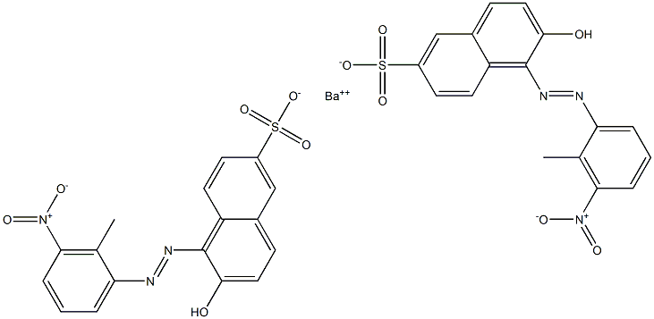 Bis[1-[(2-methyl-3-nitrophenyl)azo]-2-hydroxy-6-naphthalenesulfonic acid]barium salt Structure