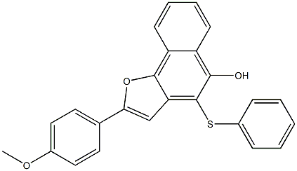 4-Phenylthio-2-(4-methoxyphenyl)naphtho[1,2-b]furan-5-ol Structure