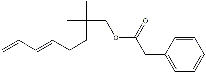 Phenylacetic acid 2,2-dimethyl-5,7-octadienyl ester 구조식 이미지