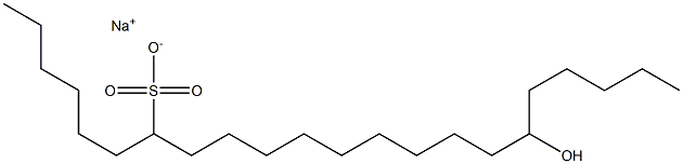 17-Hydroxydocosane-7-sulfonic acid sodium salt Structure