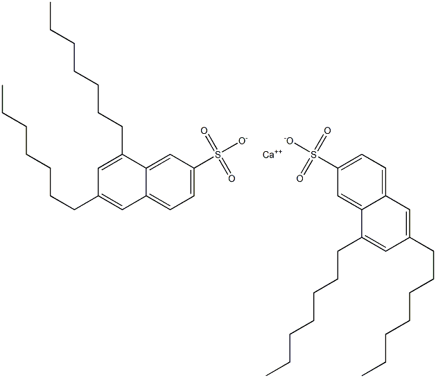 Bis(6,8-diheptyl-2-naphthalenesulfonic acid)calcium salt Structure