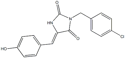 5-(4-Hydroxybenzylidene)-3-(4-chlorobenzyl)imidazolidine-2,4-dione 구조식 이미지