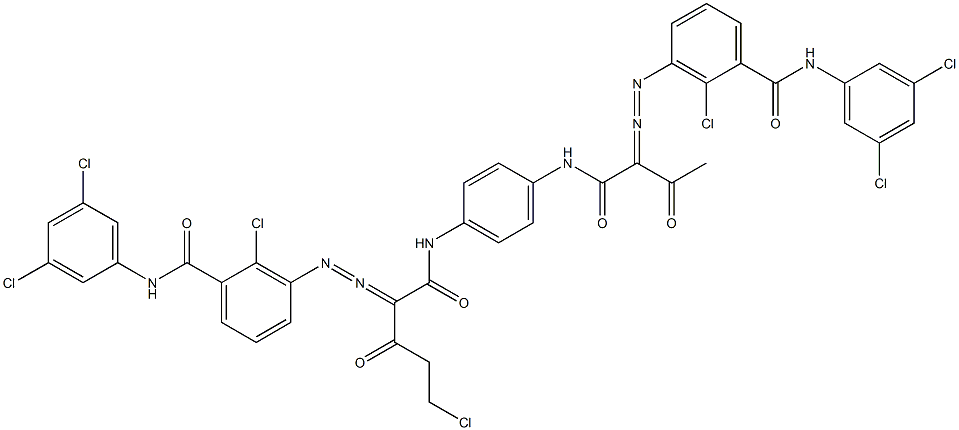 3,3'-[2-(Chloromethyl)-1,4-phenylenebis[iminocarbonyl(acetylmethylene)azo]]bis[N-(3,5-dichlorophenyl)-2-chlorobenzamide] 구조식 이미지