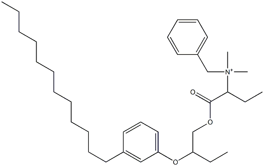 N,N-Dimethyl-N-benzyl-N-[1-[[2-(3-dodecylphenyloxy)butyl]oxycarbonyl]propyl]aminium 구조식 이미지