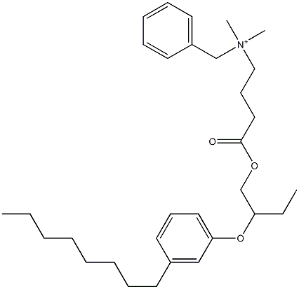 N,N-Dimethyl-N-benzyl-N-[3-[[2-(3-octylphenyloxy)butyl]oxycarbonyl]propyl]aminium 구조식 이미지