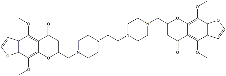 7,7'-[1,2-Ethanediylbis(4,1-piperazinediyl)bis(methylene)]bis[4,9-dimethoxy-5H-furo[3,2-g][1]benzopyran-5-one] Structure