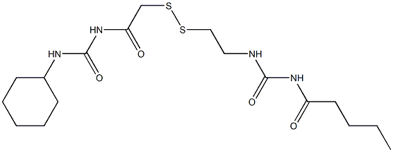 1-Pentanoyl-3-[2-[[(3-cyclohexylureido)carbonylmethyl]dithio]ethyl]urea 구조식 이미지