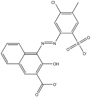 4-(5-Chloro-4-methyl-2-sulfonatophenylazo)-3-hydroxy-2-naphthoate Structure