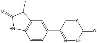 3-Methyl-5-[(3,6-dihydro-2-oxo-2H-1,3,4-thiadiazin)-5-yl]-1H-indol-2(3H)-one 구조식 이미지