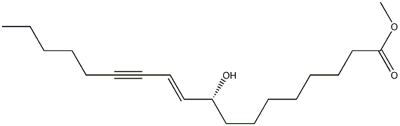 [E,R,(+)]-9-Hydroxy-10-octadecene-12-ynoic acid methyl ester 구조식 이미지