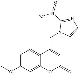 7-Methoxy-4-[(2-nitro-1H-imidazol-1-yl)methyl]-2H-1-benzopyran-2-one Structure