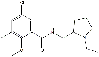 N-[(1-Ethyl-2-pyrrolidinyl)methyl]-2-methoxy-5-chloro-3-methylbenzamide 구조식 이미지