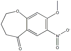 8-Methoxy-7-nitro-3,4-dihydro-1-benzoxepin-5(2H)-one 구조식 이미지