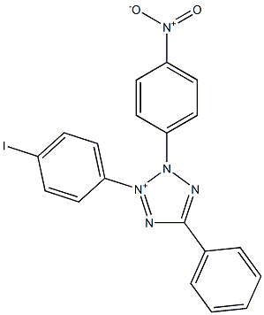 2-(4-Iodophenyl)-3-(4-nitrophenyl)-5-phenyl-1,3,4-triaza-2-azonia-1,4-cyclopentadiene 구조식 이미지