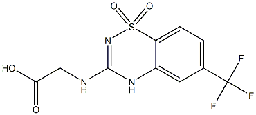 3-[(Carboxymethyl)amino]-6-(trifluoromethyl)-4H-1,2,4-benzothiadiazine 1,1-dioxide 구조식 이미지