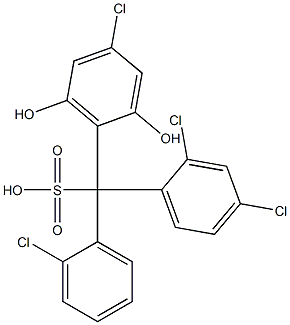 (2-Chlorophenyl)(2,4-dichlorophenyl)(4-chloro-2,6-dihydroxyphenyl)methanesulfonic acid Structure