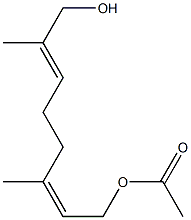 Acetic acid (2Z)-8-hydroxy-3,7-dimethyl-2,6-octadienyl ester Structure