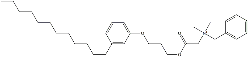 N,N-Dimethyl-N-benzyl-N-[[[3-(3-dodecylphenyloxy)propyl]oxycarbonyl]methyl]aminium Structure