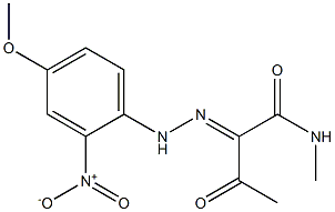 2-[2-(2-Nitro-4-methoxyphenyl)hydrazono]-1-(methylamino)butane-1,3-dione 구조식 이미지