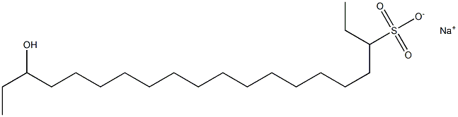 18-Hydroxyicosane-3-sulfonic acid sodium salt 구조식 이미지