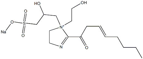 1-(2-Hydroxyethyl)-1-[2-hydroxy-3-(sodiooxysulfonyl)propyl]-2-(3-octenoyl)-2-imidazoline-1-ium Structure