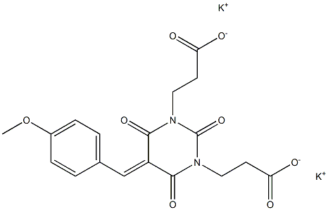 Hexahydro-5-(4-methoxybenzylidene)-2,4,6-trioxo-1,3-pyrimidinedipropionic acid dipotassium salt 구조식 이미지