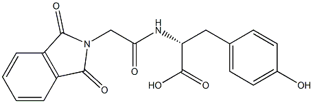 (R)-2-[[[(1,3-Dihydro-1,3-dioxo-2H-isoindol)-2-yl]acetyl]amino]-3-(4-hydroxyphenyl)propanoic acid 구조식 이미지