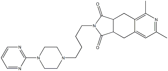 2-[4-[4-(2-Pyrimidinyl)-1-piperazinyl]butyl]-5,7-dimethyl-4,9-dihydro-2H-pyrrolo[3,4-g]isoquinoline-1,3(3aH,9aH)-dione Structure