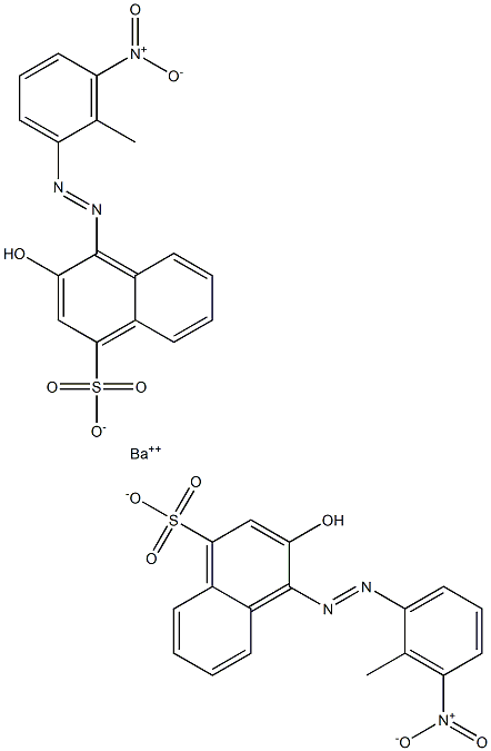 Bis[1-[(2-methyl-3-nitrophenyl)azo]-2-hydroxy-4-naphthalenesulfonic acid]barium salt Structure