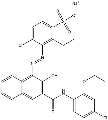 4-Chloro-2-ethyl-3-[[3-[[(4-chloro-2-ethoxyphenyl)amino]carbonyl]-2-hydroxy-1-naphtyl]azo]benzenesulfonic acid sodium salt Structure