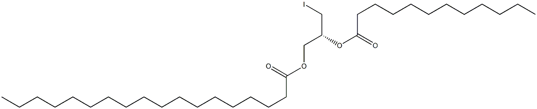 [R,(+)]-3-Iodo-1,2-propanediol 2-laurate 1-stearate 구조식 이미지