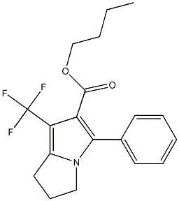 1-Trifluoromethyl-3-phenyl-6,7-dihydro-5H-pyrrolizine-2-carboxylic acid butyl ester Structure