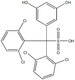 Bis(2,6-dichlorophenyl)(3,5-dihydroxyphenyl)methanesulfonic acid Structure