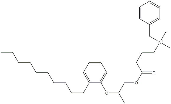 N,N-Dimethyl-N-benzyl-N-[3-[[2-(2-decylphenyloxy)propyl]oxycarbonyl]propyl]aminium Structure