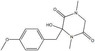 1,4-Dimethyl-2-hydroxy-2-(4-methoxybenzyl)piperazine-3,6-dione Structure