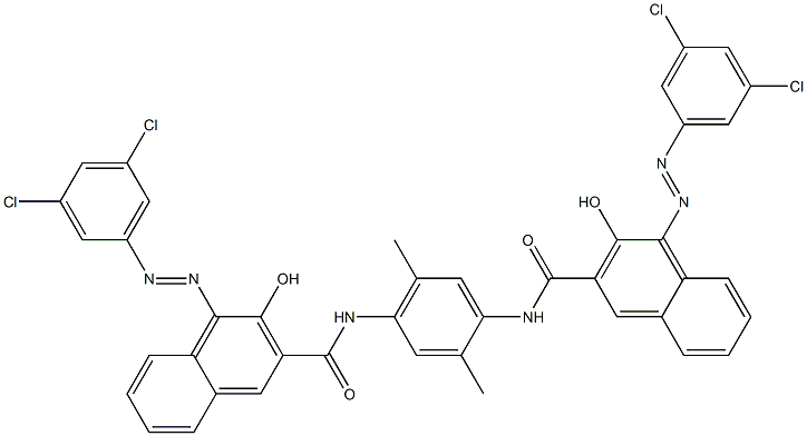 N,N'-(2,5-Dimethyl-1,4-phenylene)bis[4-[(3,5-dichlorophenyl)azo]-3-hydroxy-2-naphthalenecarboxamide] Structure